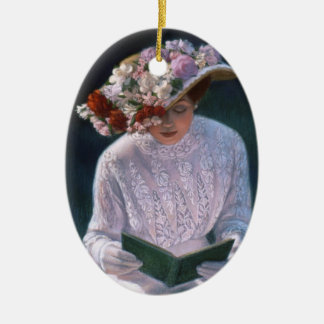 Adorno De Cerámica Señora Vintage Floral Christmas Ornament del