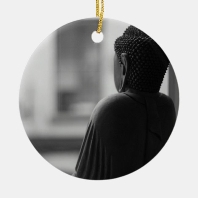 Adorno De Cerámica Sentada de Buda en la meditación (Frente)