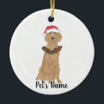 Adorno De Cerámica Separador irlandés personalizado<br><div class="desc">Haz la lista de este año con un adorno personalizado de tu dulce Setter Irlandés elf!</div>
