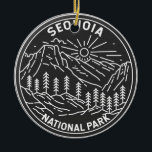 Adorno De Cerámica Sequoia National Park Giant Sequoia Trees Monoline<br><div class="desc">Diseño secuoia monolina. El parque alberga el punto más alto de los Estados Unidos contiguos,  el Monte Whitney,  y está al sur del Parque Nacional del Cañón Kings.</div>