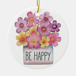 Adorno De Cerámica Ser feliz