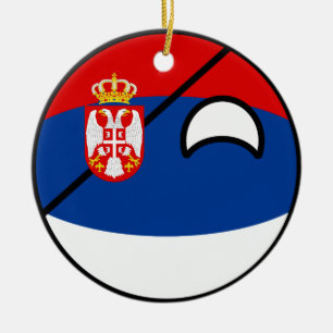 Adorno De Cerámica Serbia Geeky que tiende divertida Countryball
