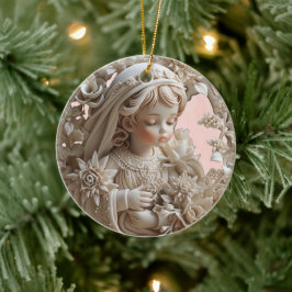 Adorno De Cerámica Serene Angel Ornament