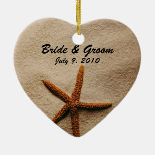 Adorno De Cerámica Serenidad de playa Keepsake Boda Ornament