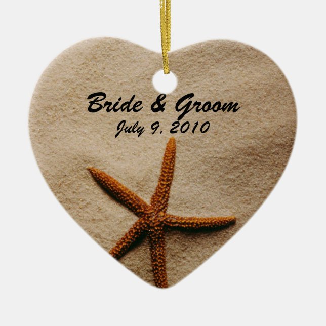 Adorno De Cerámica Serenidad de playa Keepsake Boda Ornament (Frente)