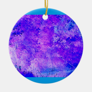 Adorno De Cerámica Serenidad Violeta Azul