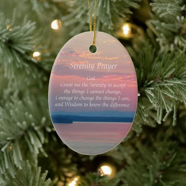 Adorno De Cerámica Serenity Prayer Pink Seascape Sunset (Árbol)