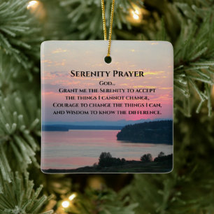 Adorno De Cerámica Serenity Prayer Pink Seascape Sunset Photo