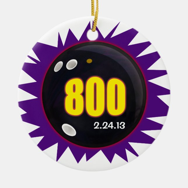 Adorno De Cerámica Serie 800 personalizada en Bowling, (Frente)