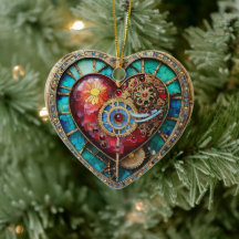 Serie Steampunk de Glass Staint Sunflower Heart