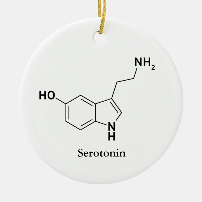 Adorno De Cerámica Serotonina Estructura Molecular Ciencia Química (Frente)