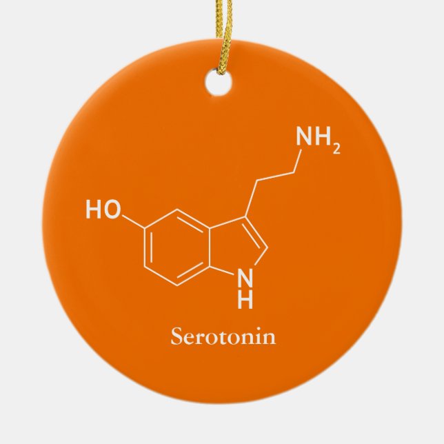 Adorno De Cerámica Serotonina Molécula Química Ciencia Guay (Frente)