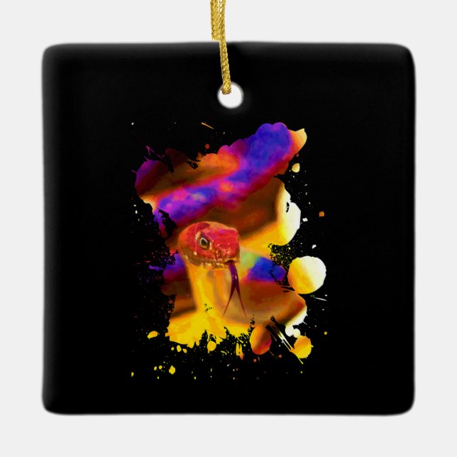 Adorno De Cerámica Serpiente colorida (Anverso)