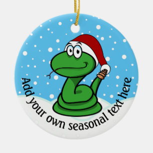 Adorno De Cerámica Serpiente de Navidad Personalizada