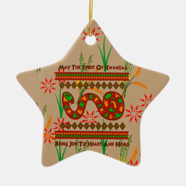 Adorno De Cerámica Serpiente Kwanzaa (Frente)