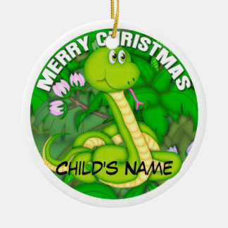 Adorno De Cerámica Serpiente verde de las Felices Navidad