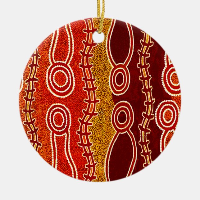 Adorno De Cerámica Serpientes aborígenes. (Frente)