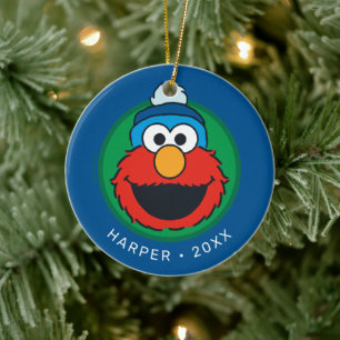 Adorno De Cerámica Sesame Street Elmo Invierno Elmo Gorro
