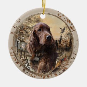 Adorno De Cerámica Setter Irlandés