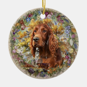 Adorno De Cerámica Setter irlandés - Perro de pájaro ultravioleta