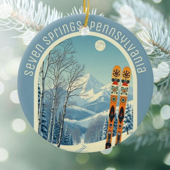 Adorno De Cerámica Seven Springs Pennsylvania ski souvenir  (Subido por el creador)