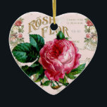 Adorno De Cerámica SHABBYCHIC Rosa inglés de color rosa<br><div class="desc">Bonito diseño de estilo rosa vintage de estilo shabbychic de LeahG. Tipografía francesa, moda al estilo de ParísImpresionante diseño de desenlace de estilo shabbychic de LeahG con dos amantes parisinos, una vintage pareja de estilo antiguo. Rosa romántico, flores, flores, hombres, mujeres, árboles. Bonitos accesorios, regalos y objetos decorativos de estilo...</div>