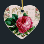 Adorno De Cerámica SHABBYCHIC Rosa inglés de color rosa<br><div class="desc">Bonito diseño de estilo rosa vintage de estilo shabbychic de LeahG. Tipografía francesa, moda al estilo de ParísImpresionante diseño de desenlace de estilo shabbychic de LeahG con dos amantes parisinos, una vintage pareja de estilo antiguo. Rosa romántico, flores, flores, hombres, mujeres, árboles. Bonitos accesorios, regalos y objetos decorativos de estilo...</div>