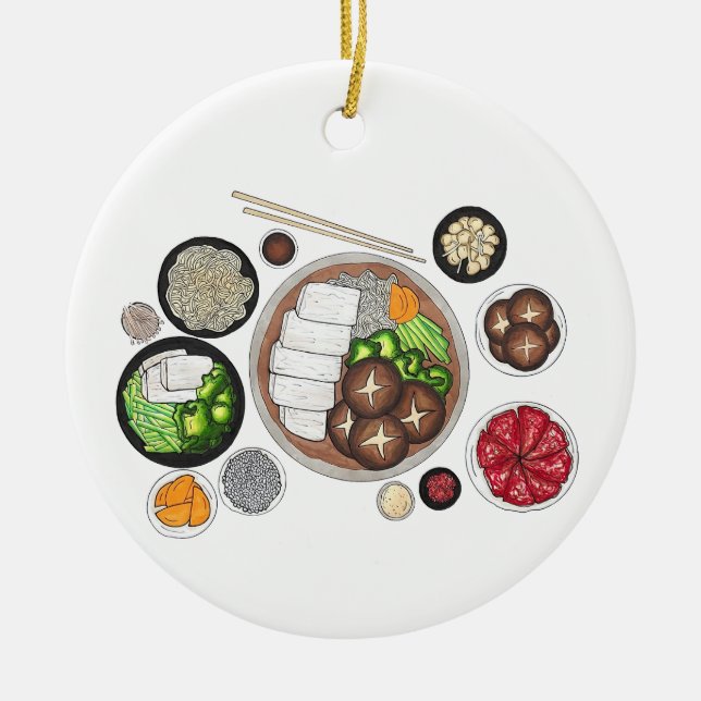 Adorno De Cerámica Shabu-Shabu Japón Cocina japonesa caliente (Frente)