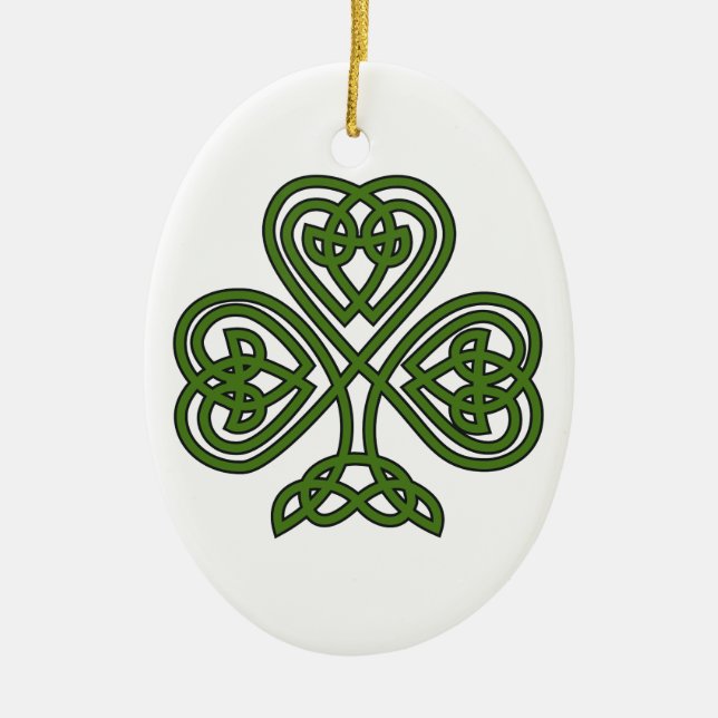 Adorno De Cerámica Shamrock celta - Día de St Patricks (Frente)