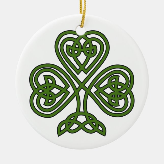Adorno De Cerámica Shamrock celta - Día de St Patricks (Frente)
