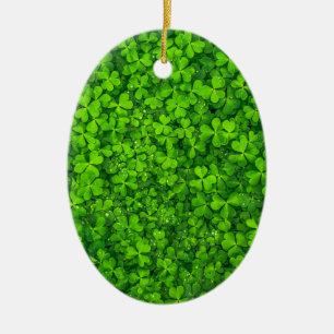 Adorno De Cerámica Shamrock Clovers Green Irish Symbol Irlanda