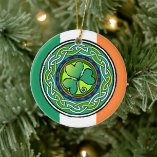 Adorno De Cerámica Shamrock irlandés