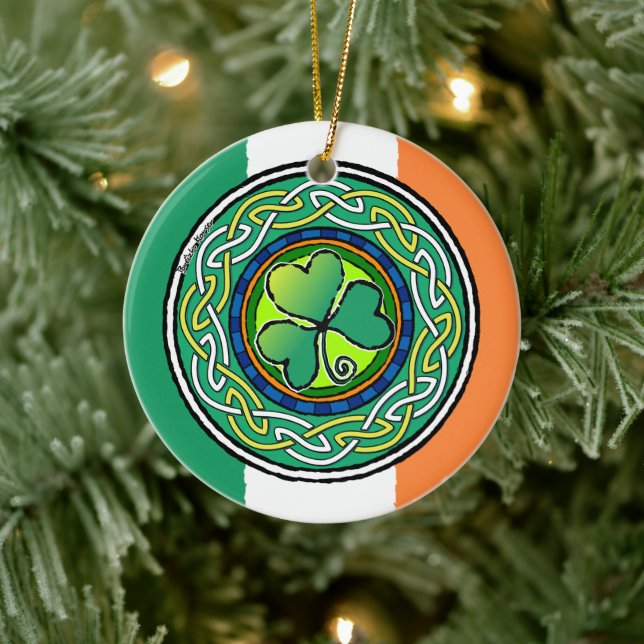 Adorno De Cerámica Shamrock irlandés (Árbol)