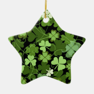 Adorno De Cerámica Shamrock irlandés verde