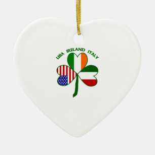Adorno De Cerámica Shamrock Italia Estados Unidos Irlanda