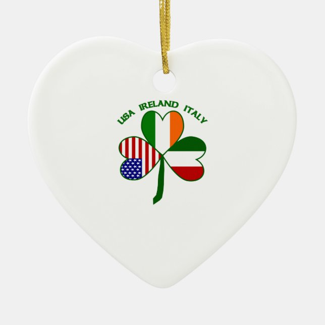 Adorno De Cerámica Shamrock Italia Estados Unidos Irlanda (Frente)