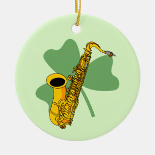 Adorno De Cerámica Shamrock saxofón