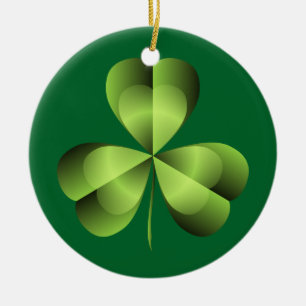 Adorno De Cerámica Shamrock Three Leaf Clover Graphic
