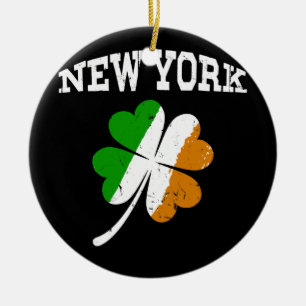 Adorno De Cerámica Shamrock vintage de Día de San Patricio en Nueva Y