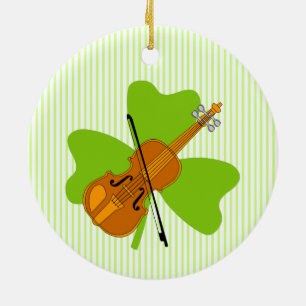 Adorno De Cerámica Shamrock Violin