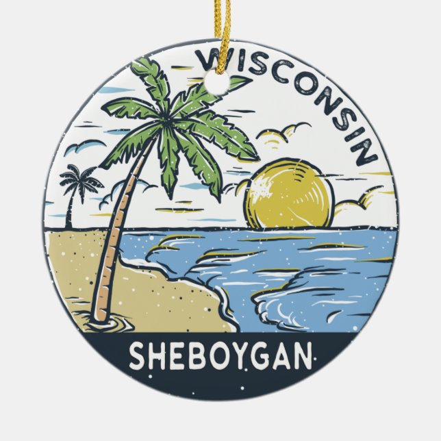 Adorno De Cerámica Sheboygan Wisconsin Vintage (Frente)