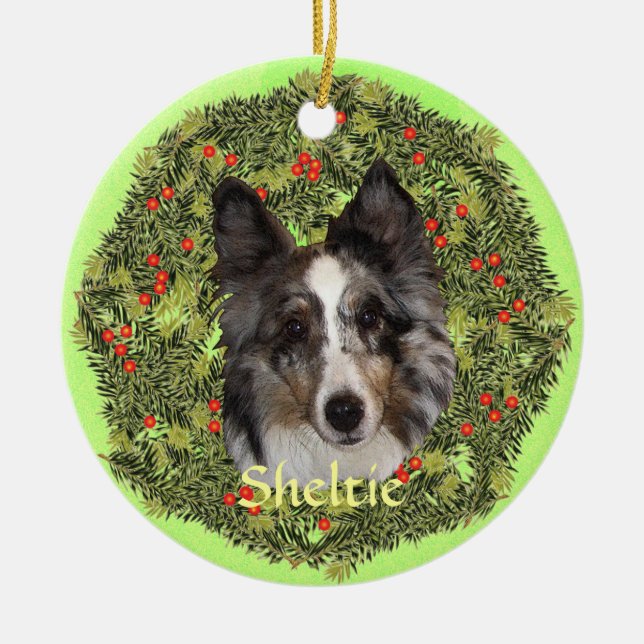 Adorno De Cerámica Sheltie Art (Frente)