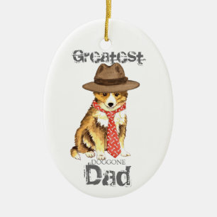 Adorno De Cerámica Sheltie Dad Ceramic Ornament