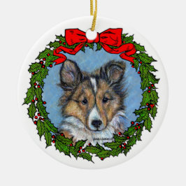 Adorno De Cerámica Sheltie Pup Art de Glenda S. Harlan
