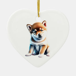 Adorno De Cerámica Shiba Inu Puppy personalizado