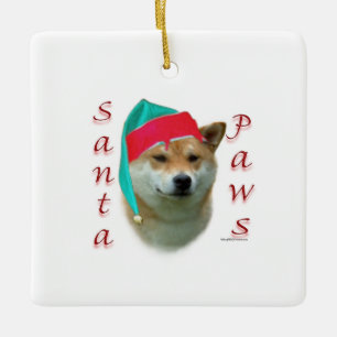 Adorno De Cerámica Shiba Inu Santa Paws