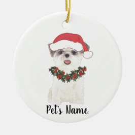 Adorno De Cerámica Shih Tzu personalizado (marrón y blanco)