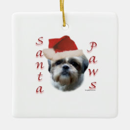 Adorno De Cerámica Shih Tzu Santa Paws