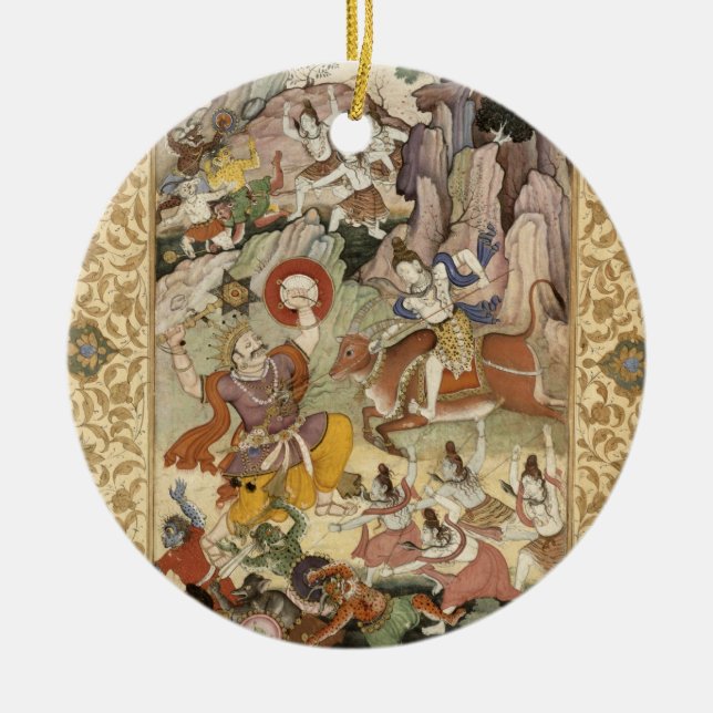 Adorno De Cerámica Shiva matando al Demon Andhaka, c.1585-90 (Frente)