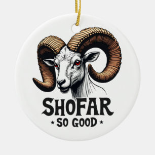 Adorno De Cerámica Shofar tan buena cabra judía Hanukkah Amantes
